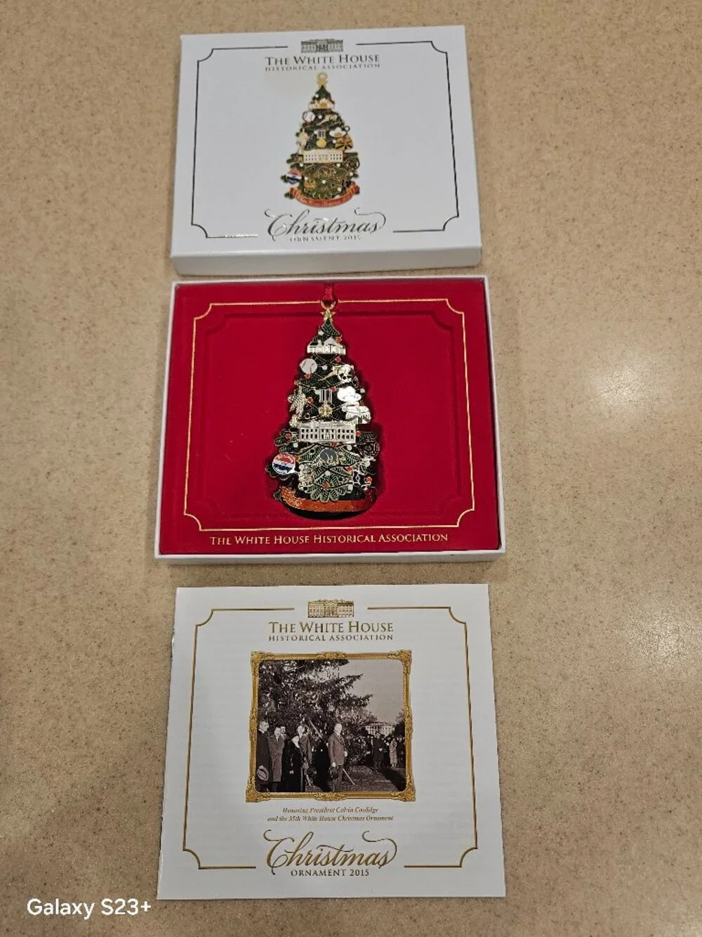 2015 THE WHITE HOUSE HISTORICAL ASSOCIATION CHRISTMAS HOLIDAY ANNUAL ORNAMENT